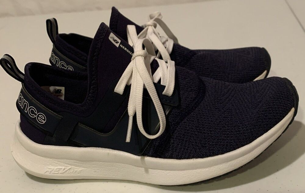 New Balance Nergize Sport Shoes Sneakers Womans 7 Navy Blue White Revlite